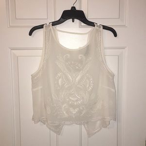  White shear cutout CROP TOP
